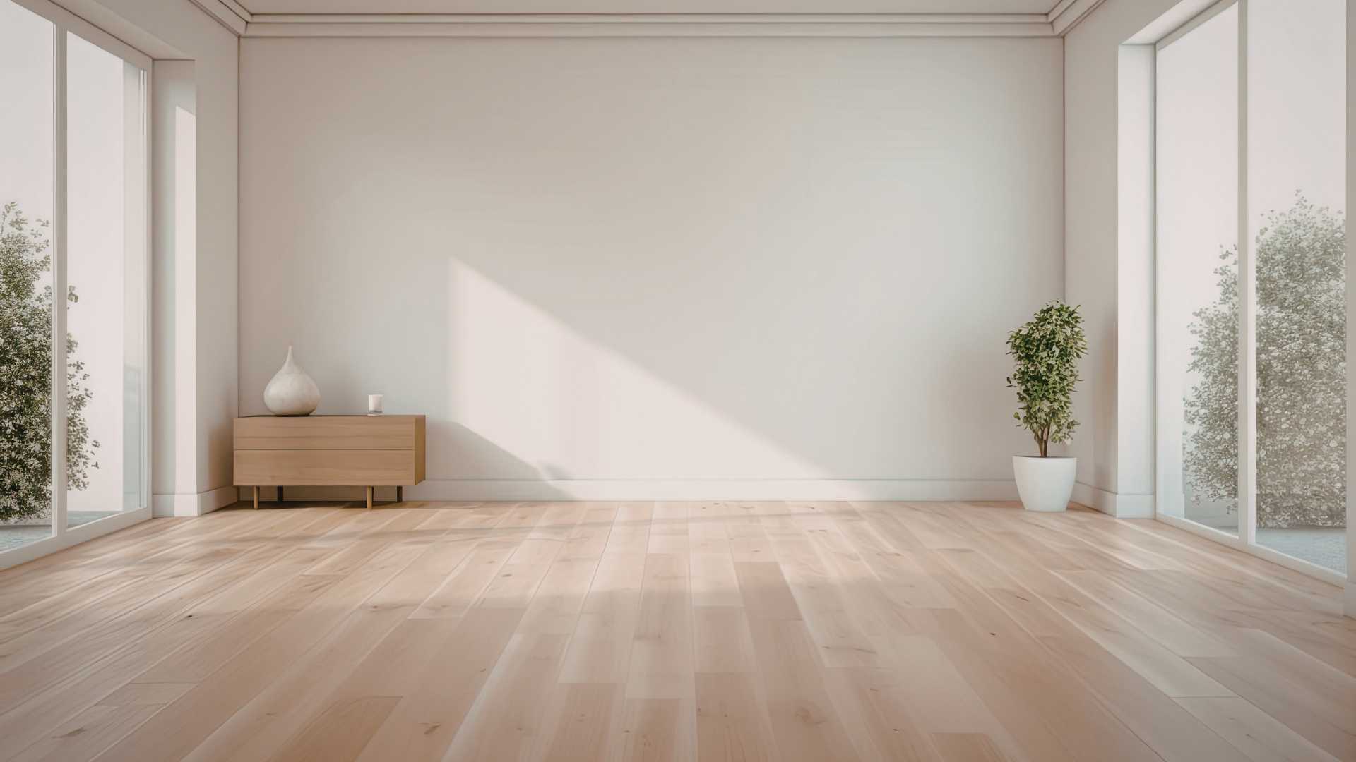 Beautiful oak hardwood flooring in modern living room